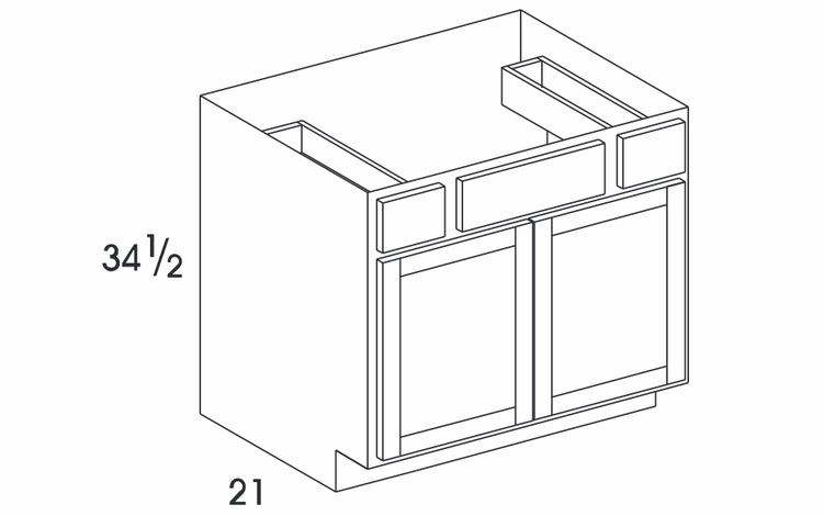 VSDB36: Vanity Sink Drawer Base Cabinet: Hudson Painted Antique White Kitchen Cabinet