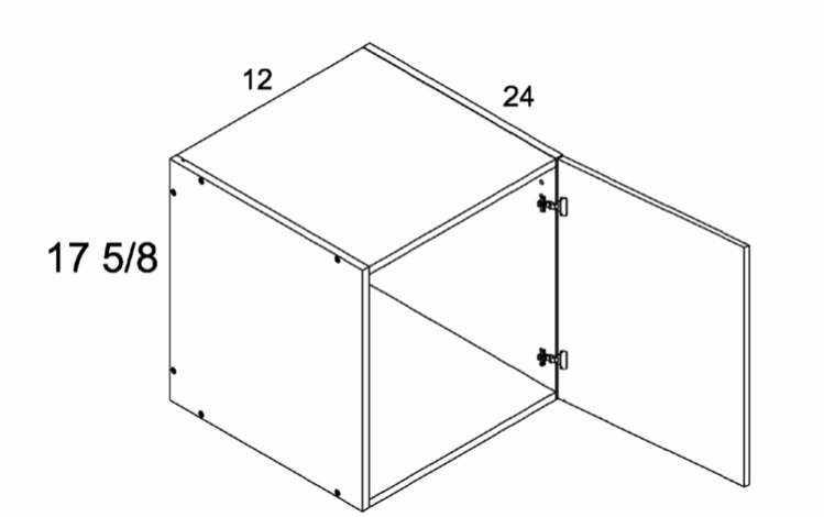 W121824: 24" Deep Wall Cabinet: Palermo Gloss White Kitchen Cabinets