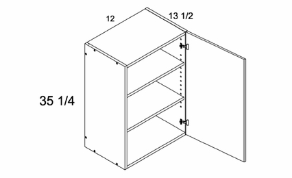 W1235: 35" High  Wall Cabinet: Torino Grey Wood Kitchen Cabinets