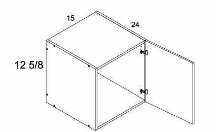 W151224: 24" Deep Wall Cabinet: Palermo Gloss White Kitchen Cabinets