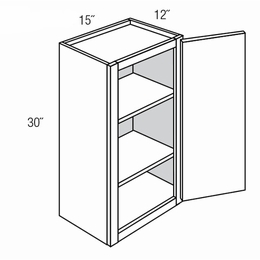 W1530: Single Door Wall Cabinet: Dover Norwich RTA Kitchen Cabinet