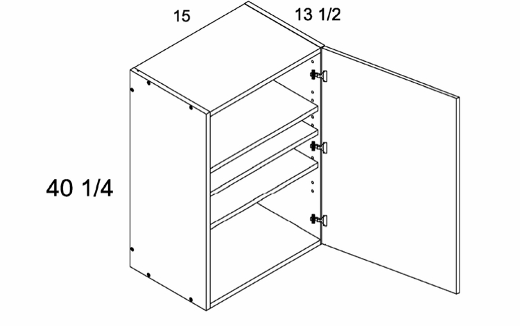 W1540: 40" High  Wall Cabinet: Torino Grey Wood Kitchen Cabinets