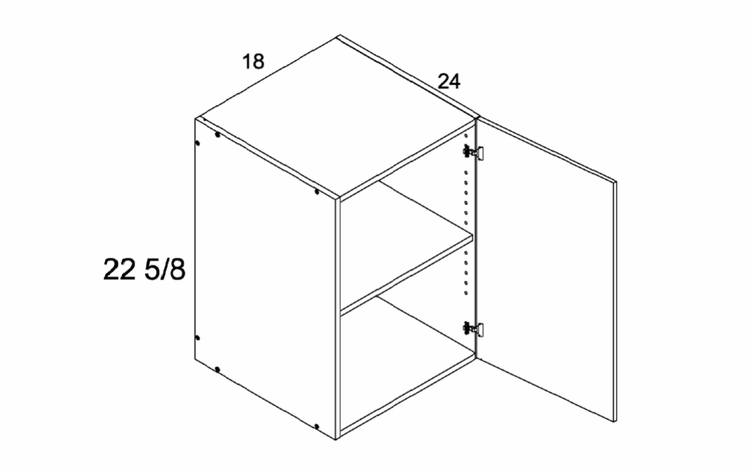 W182324: 24" Deep Wall Cabinet: Torino Dark Wood Kitchen Cabinets