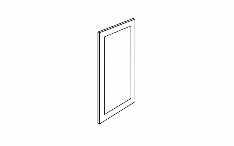 W1836GD: Clear Glass Door: Dover Norwich RTA Kitchen Cabinet
