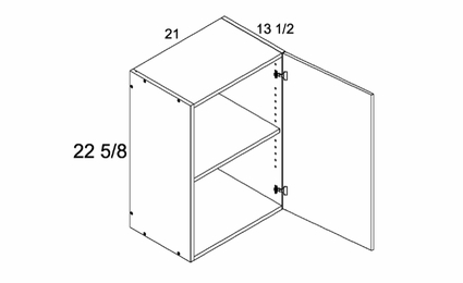 W2123: 13.5" Deep Wall Cabinet: Palermo Gloss White Kitchen Cabinets