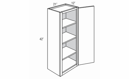 W2142: Single Door Wall Cabinet: Upton Brown RTA Kitchen Cabinet