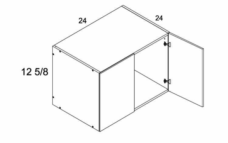 W241224: 24" Deep Wall Cabinet: Palermo Gloss White Kitchen Cabinets