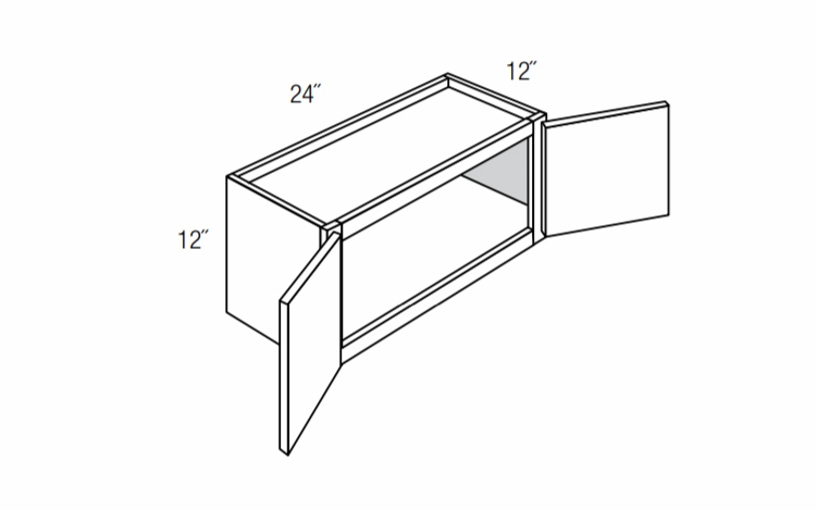 W2412B: Wall Bridge Cabinet: Amesbury Mist RTA Kitchen Cabinet