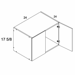 W241824: 24" Deep Wall Cabinet: Palermo Gloss White Kitchen Cabinets