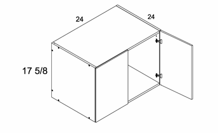 W241824: 24" Deep Wall Cabinet: Palermo Gloss White Kitchen Cabinets