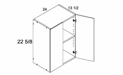 W2423: 13.5" Deep Wall Cabinet: Palermo Gloss White Kitchen Cabinets