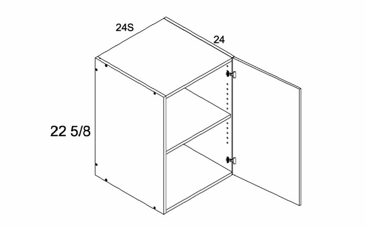 W242324S: 24" Deep Wall Cabinet: Palermo Gloss White Kitchen Cabinets