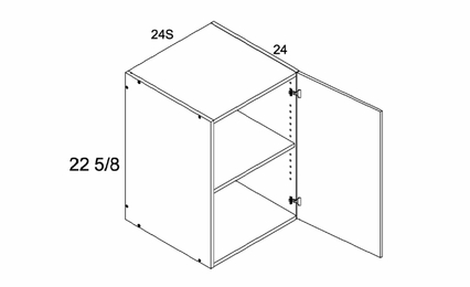W242324S: 24" Deep Wall Cabinet: Torino White Pine Kitchen Cabinets