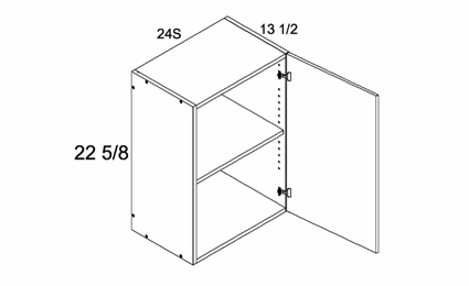 W2423S: 13.5" Deep Wall Cabinet: Torino Grey Wood Kitchen Cabinets
