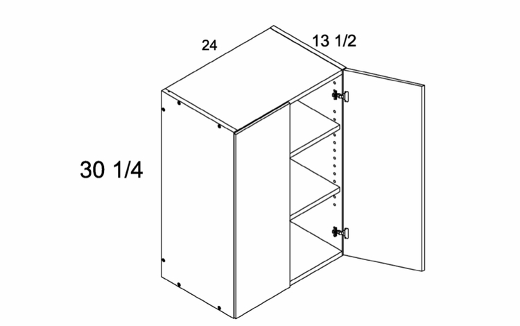 W2430: 30" High  Wall Cabinet: Torino Grey Wood Kitchen Cabinets