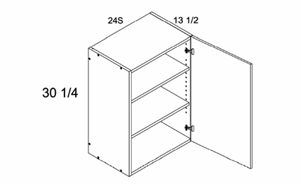 W2430S: 30" High  Wall Cabinet: Torino White Pine Kitchen Cabinets