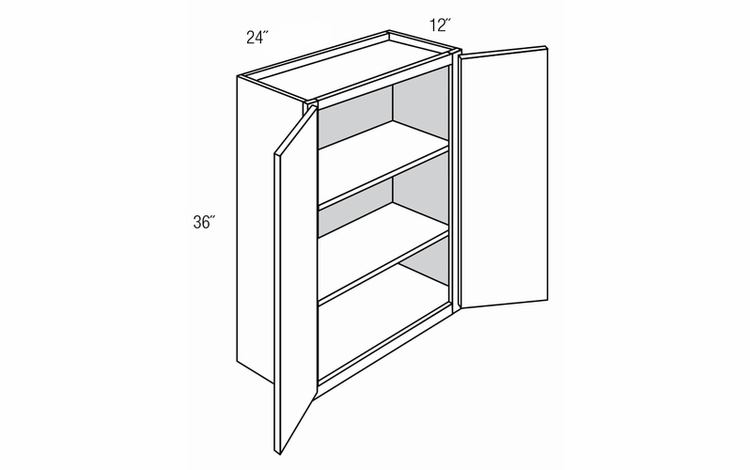 W2436B: Double Door Wall Cabinet: Dover Norwich RTA Kitchen Cabinet