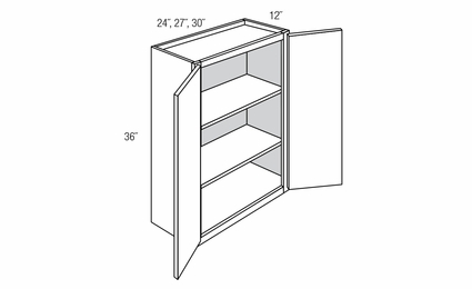 W2436B: Double Door Wall Cabinet: Essex RTA Kitchen Cabinet