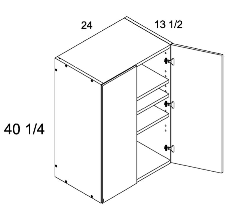 W2440 40" High Wall Palermo Gloss White Kitchen