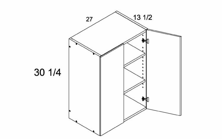 W2730: 30" High  Wall Cabinet: Torino Grey Wood Kitchen Cabinets