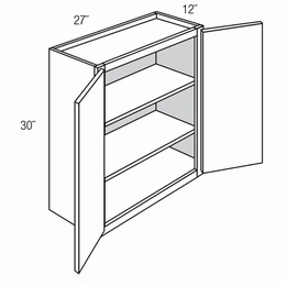 W2730B: Double Door Wall Cabinet: Dover Norwich RTA Kitchen Cabinet