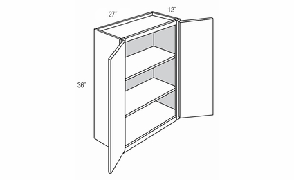 W2736B: Double Door Wall Cabinet: Amesbury Mist RTA Kitchen Cabinet