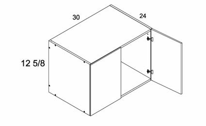 W301224: 24" Deep Wall Cabinet: Palermo Gloss White Kitchen Cabinets