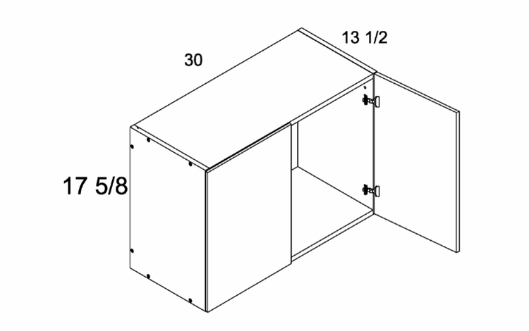 W3018: 13.5" Deep Wall Cabinet: Palermo Gloss White Kitchen Cabinets