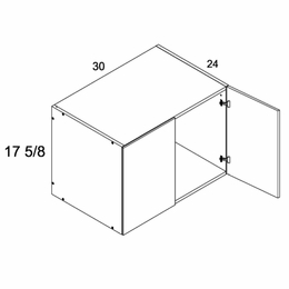 W301824: 24" Deep Wall Cabinet: Torino Grey Wood Kitchen Cabinets