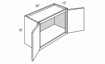 W3018B: Wall Bridge Cabinet: Amesbury Mist RTA Kitchen Cabinet