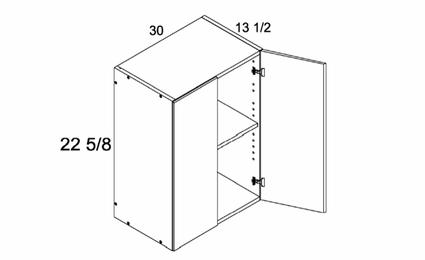 W3023: 13.5" Deep Wall Cabinet: Palermo Gloss White Kitchen Cabinets