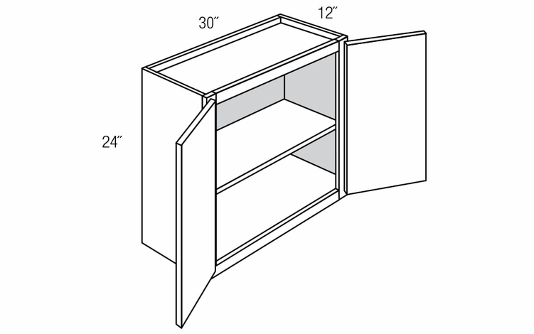 W3024B: Wall Bridge Cabinet: Essex RTA Kitchen Cabinet