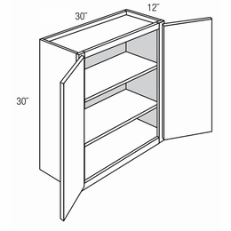 W3030B: Double Door Wall Cabinet: Dover Norwich RTA Kitchen Cabinet