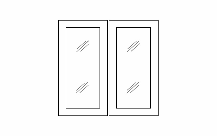 W3036BGD: Clear Glass Door: Dover Castle RTA Kitchen Cabinet