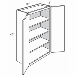 W3042B: Double Door Wall Cabinet: Dover Norwich RTA Kitchen Cabinet