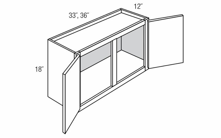 W3318: Wall Bridge Cabinet: Dover RTA Kitchen Cabinet