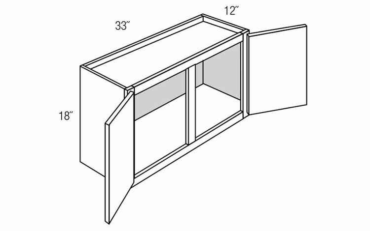 W3318: Wall Bridge Cabinet: Trenton Slab RTA Kitchen Cabinet