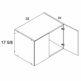 W331824: 24" Deep Wall Cabinet: Palermo Gloss White Kitchen Cabinets