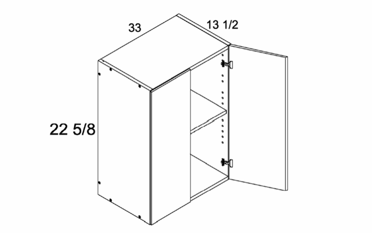 W3323: 13.5" Deep Wall Cabinet: Palermo Gloss White Kitchen Cabinets