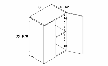 W3323: 13.5" Deep Wall Cabinet: Torino Grey Wood Kitchen Cabinets