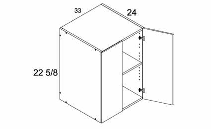 W332324: 24" Deep Wall Cabinet: Torino White Pine Kitchen Cabinets