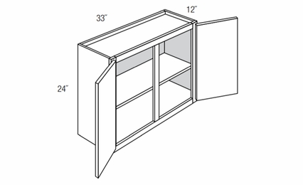 W3324: Wall Bridge Cabinet: Amesbury Mist RTA Kitchen Cabinet