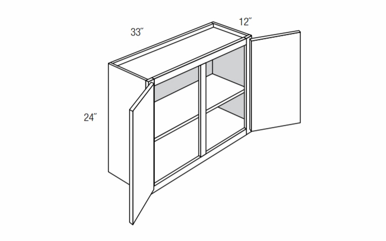 W3324: Wall Bridge Cabinet: Upton Brown RTA Kitchen Cabinet