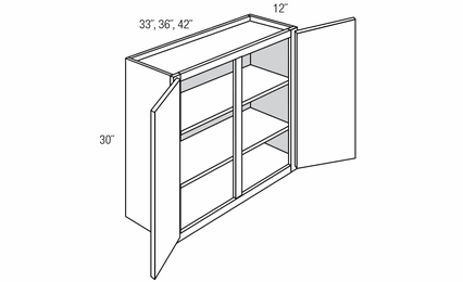 W3330: Double Door Wall Cabinet: Quincy Espresso RTA Kitchen Cabinet