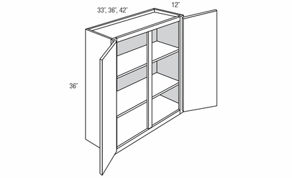 W3336: Double Door Wall Cabinet: Essex RTA Kitchen Cabinet