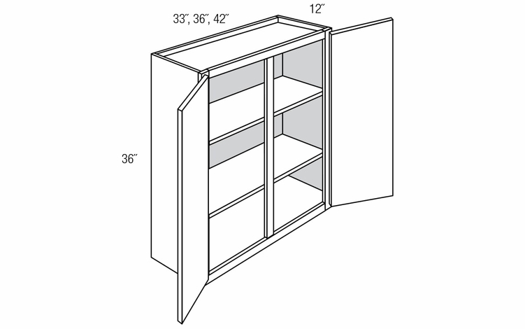W3336: Double Door Wall Cabinet: Quincy Espresso RTA Kitchen Cabinet