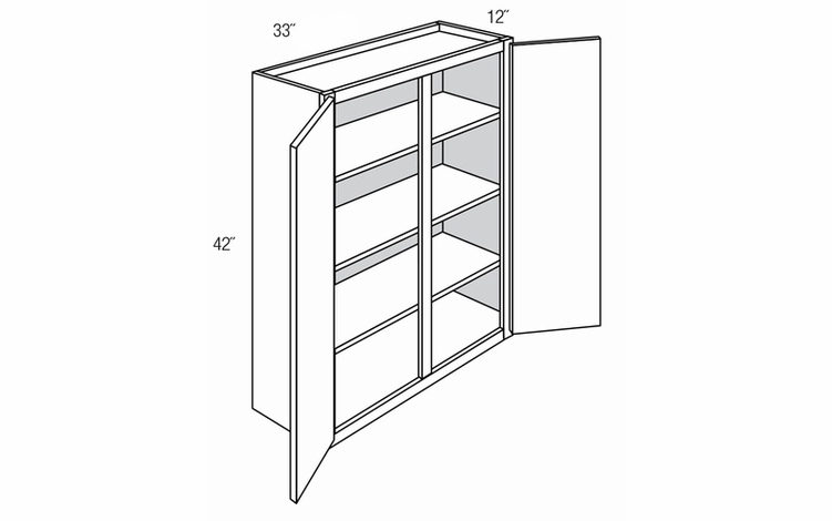 W3342: Double Door Wall Cabinet: Dover Norwich RTA Kitchen Cabinet
