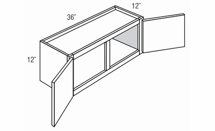 W3612: Wall Bridge Cabinet: Trenton Recessed RTA Kitchen Cabinet