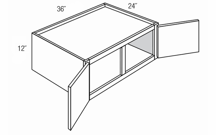 W361224: Wall Refrigerator Cabinet: Trenton Recessed RTA Kitchen Cabinet