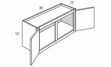 W3615: Wall Bridge Cabinet: Trenton Recessed RTA Kitchen Cabinet